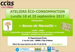 Ateliers éco-conso CCAS "savon de Marseille" à l'appartement École septembre 2017