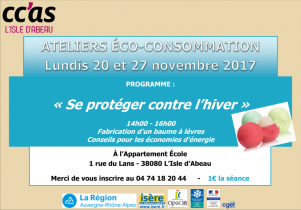 Ateliers éco-conso CCAS "se protéger contre l'hiver" à l'appartement École novembre 2017