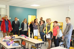 Rentrée scolaire GS14 avec députée Marjolaine MEYNIER-MILLEFERT lundi 4 septembre 2017